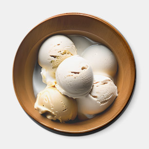 Kom van Vanille Ice Cream Food Magneet