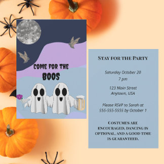 Kom voor de BOOS, blijf voor het feest Halloween Kaart