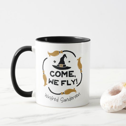 Kom we vliegen Hocus Pocus Coffee Mok (Met donut)