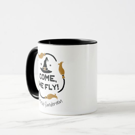 Kom we vliegen Hocus Pocus Coffee Mok (Voorkant links)