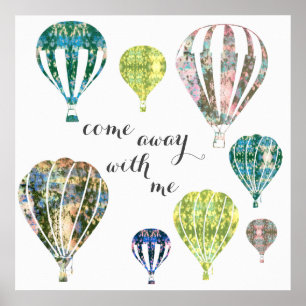 Kom weg met mij   Heet Air-luchtballonnen Poster