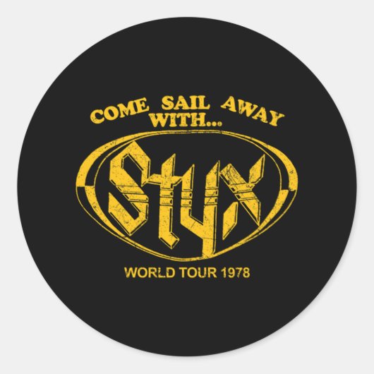 Kom weg met STYX Gift Ronde Sticker (Voorkant)