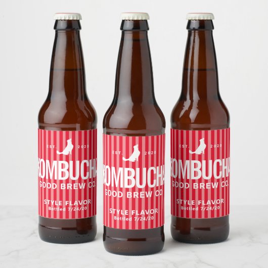 Kombucha Kitchen Brew Étiquette Design (Bouteilles)