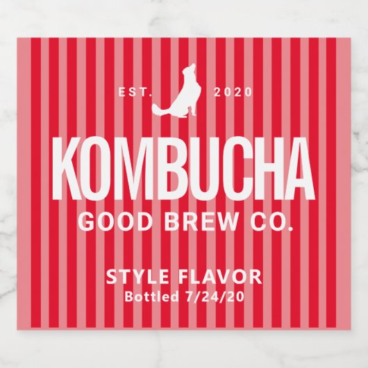 Kombucha Kitchen Brew Étiquette Design (Étiquettes simples)