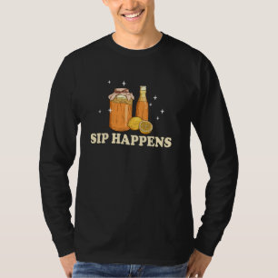 Kombucha Lover Sip Happens Beverage Fun T-shirt