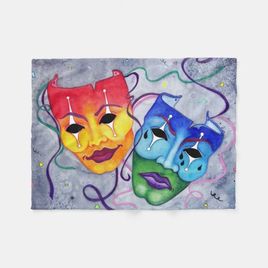 Komedie en tragedie deken (Voorkant (Horizontaal))