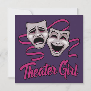 Komedie en Tragedie Theater Meisje Kaart