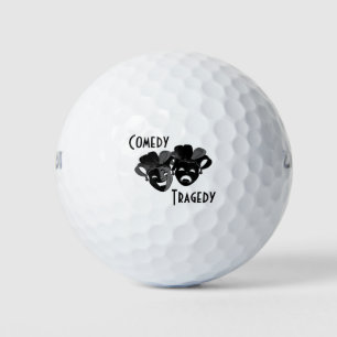 Komedie- en tragedietheatermaskers golfballen
