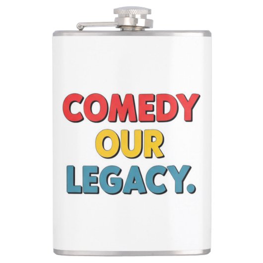 Komedie Onze Erfenis Heupfles (Voorkant)