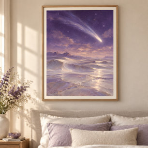 Komeet boven het Glass Desert-kunstprint Poster