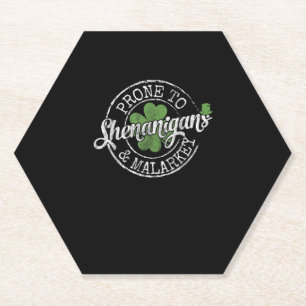 Komen voor Shenanigans & Malarkey Fun Clovers St. Kartonnen Onderzetters