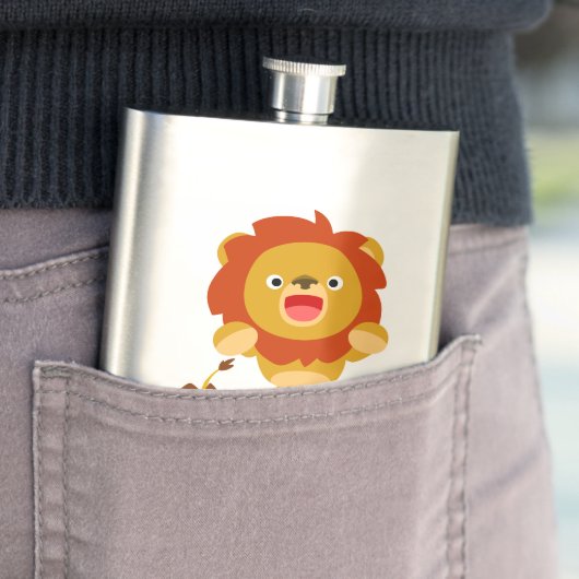 'Komend!' Drie Cute Cartoon Lions Classic Flask Heupfles (Voorbeeld)