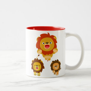 'Komend!' Drie Cute Cartoon Lions Mok