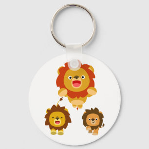 'Komend!' Drie Cute Cartoon Lions Sleutelhanger