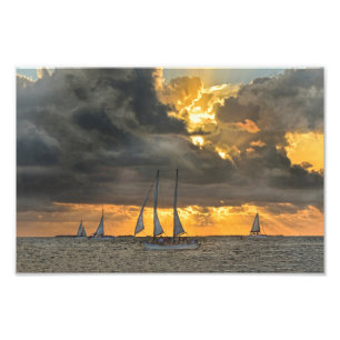 Komend Storm op Sunset in Key West, foto van Flori Afdruk