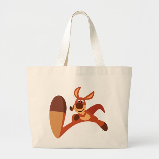 "Komende!" Cute Cartoon Kangaroo Bag Grote Tote Bag (Voorkant)