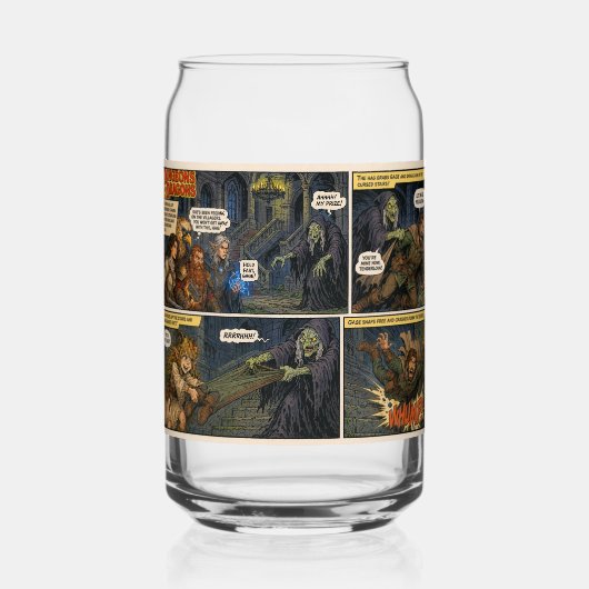 Komieke Grappige D&D Beker! Blikvorm Glas (Voorkant)