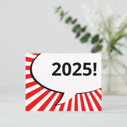 komische bel van 2018 briefkaart (Staand voorkant)