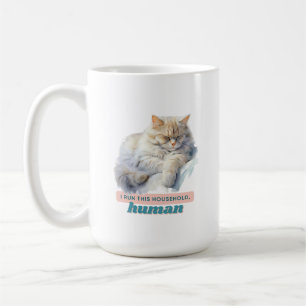 Komische kat "Ik leid dit huishouden, mens" Koffiemok