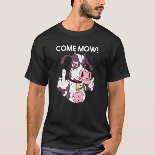 Komische Koe Bereid Om Te Vechten T-shirt (Voorkant)