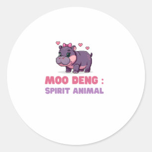 Komische MOO DENG SPIRIT Animal Adventure Seeker O Ronde Sticker