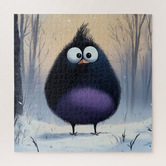 Komische Winter Vogel Puzzel (Verticaal)