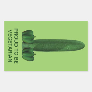 Komkommer En Paprika's Rechthoekige Sticker