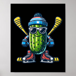 Komkommer IJshockey Koele Augurk Schaatser Poster