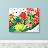 Komkommer stretched canvas Print (Insitu (Houten vloer))