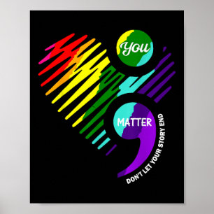 Komma Mentale Gezondheid Awareness T-shirt Poster
