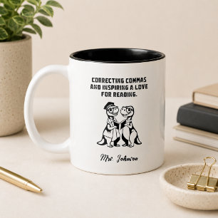 Komma's Corrigeren Educator Stijl met Liefde voor  Tweekleurige Koffiemok