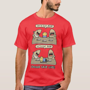 Komma's Leestekens Haai Laten we Grappige Engelse T-shirt