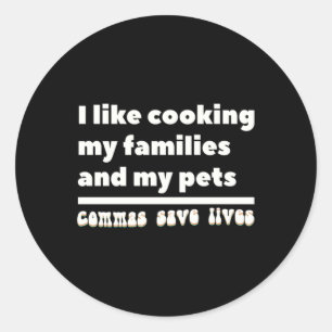 Komma's-redden-leven Ronde Sticker