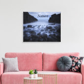 Kommen en Rocks langs het Ocean Shoreline Canvas Afdruk (Insitu (Woonkamer))