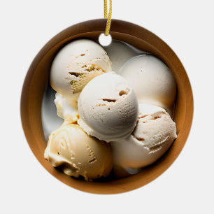 Kommen van Ice Cream Food Puns Kerstmis Keramisch Ornament