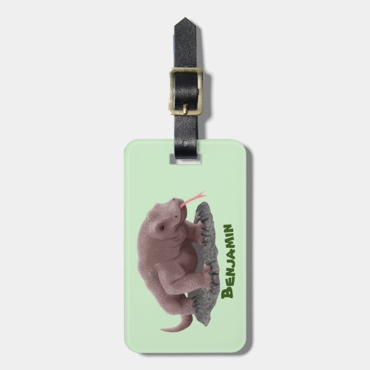 Komodo dragon illustratie bagagelabel (Voorkant verticaal)