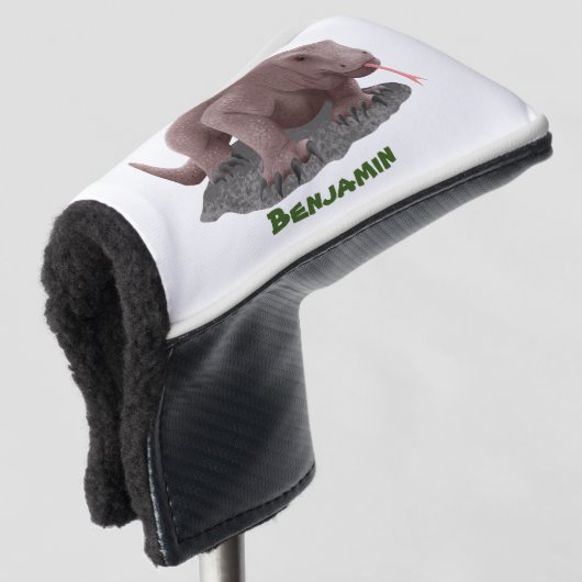 Komodo dragon illustratie golfheadcover (3/4 voorkant)
