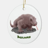 Komodo dragon illustratie keramisch ornament (Links)
