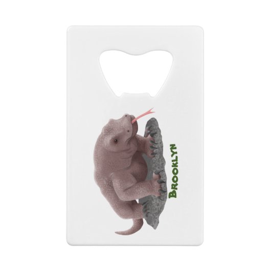 Komodo dragon illustratie kredietkaart flessenopener (Achterkant)