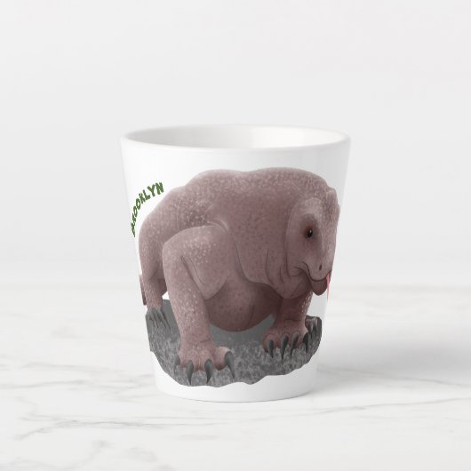 Komodo dragon illustratie latte mok (Voorkant)