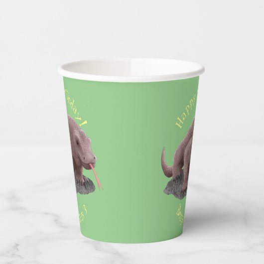 Komodo dragon illustratie papieren bekers (Links)