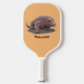 Komodo dragon illustratie pickleball paddle (Achterkant)