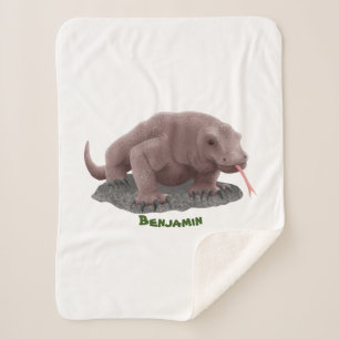 Komodo dragon illustratie sherpa deken
