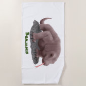 Komodo dragon illustratie strandlaken (Voorkant)