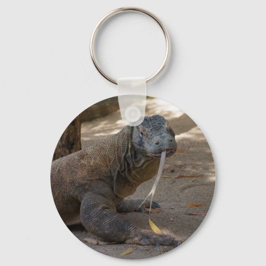 Komodo Dragon Licking Sleutelhanger (Voorkant)