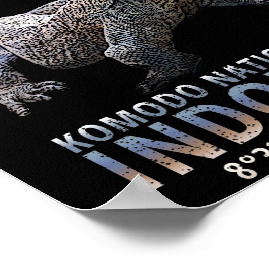 Komodo Dragon, 's werelds grootste hagedis. Poster (Hoek)