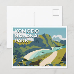 Komodo Nationaal Park Oost-Nusa Tenggara Reis Briefkaart