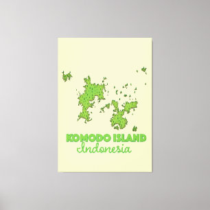 Komodo op het eiland Indonesië Canvas Afdruk