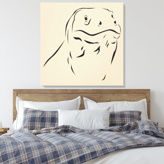 Komodo Silhouette Canvas Afdruk (Insitu (Slaapkamer))