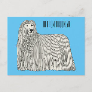 Komondor cartoon illustratie briefkaart